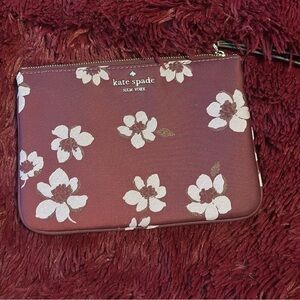 Kate Spade Maroon Floral Wristlet